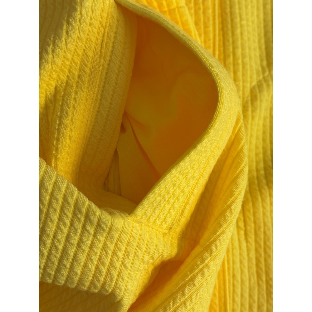 Ruby Rd. Woman Yellow Waffle Knit Button Front Shirt Jacket Size 2X - Picture 6 of 9